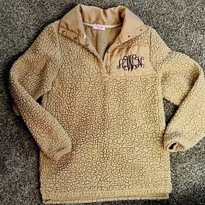 Pink Lily Monogrammed Sherpa Pullover